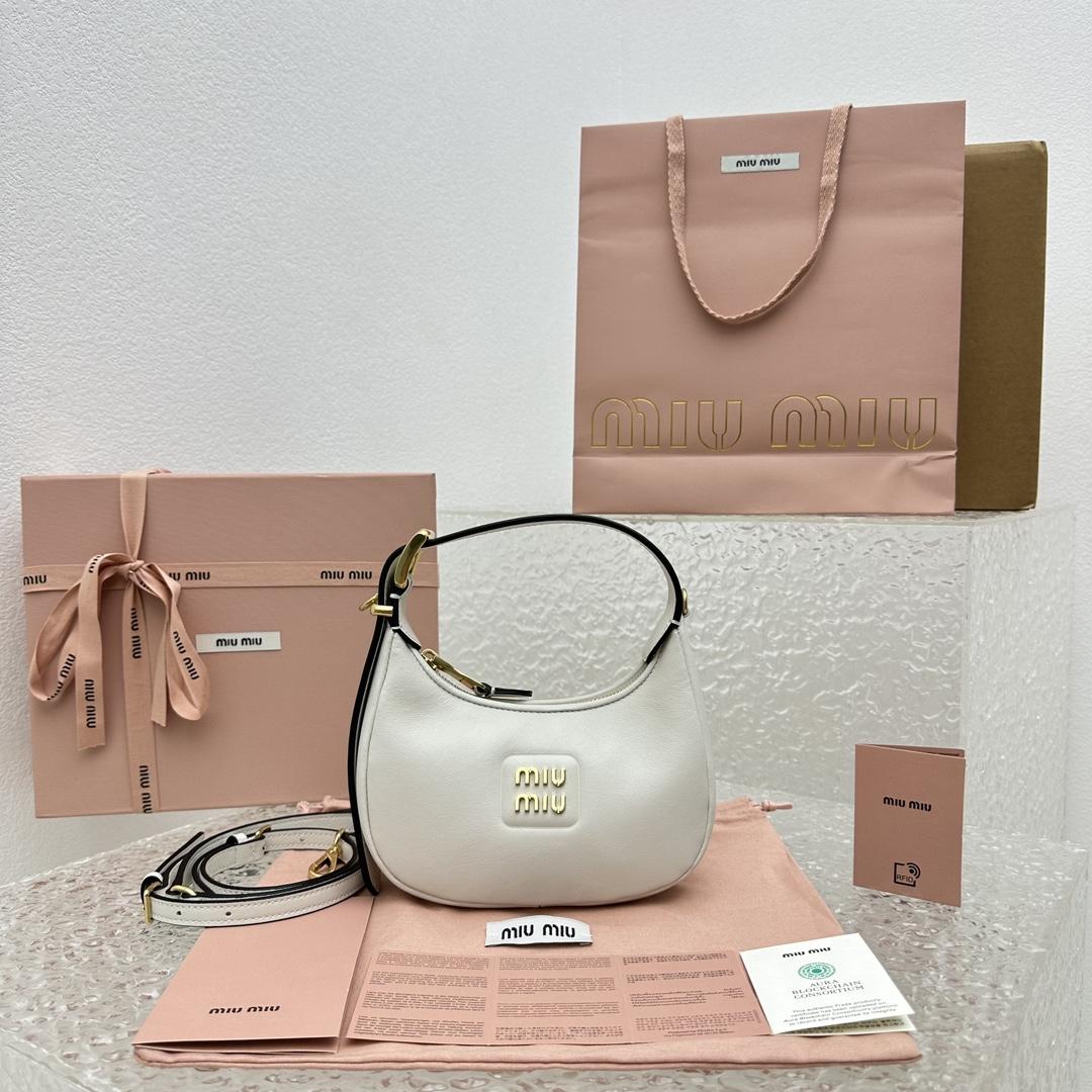 Miu Miu Leather Hobo Bag - DesignerGu