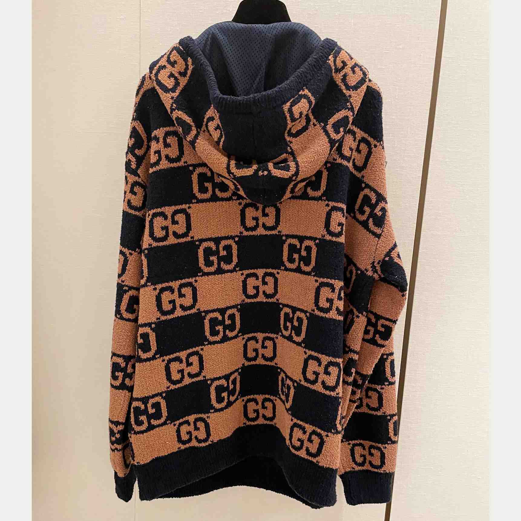 Gucci GG Cotton Jacquard Hooded Jumper  - DesignerGu