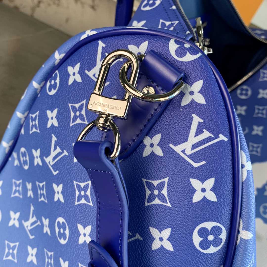 Louis Vuitton Keepall Bandouliere Clouds Monogram 50 Blue - DesignerGu