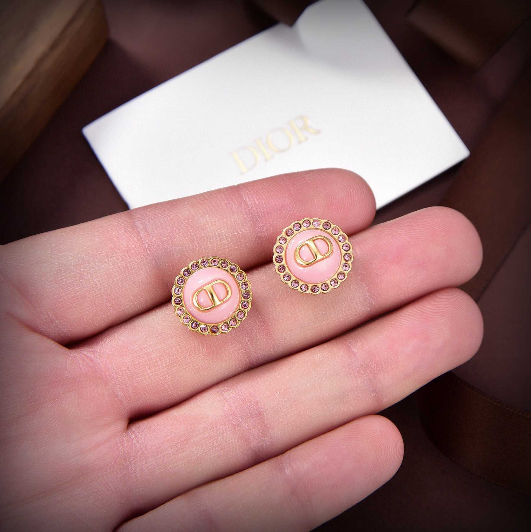 Dior Petit CD Baroque Stud Earrings - DesignerGu