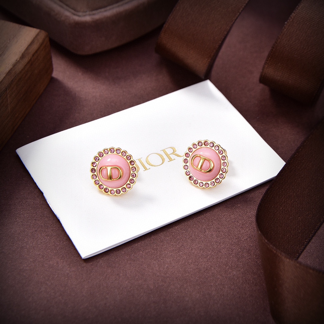 Dior Petit CD Baroque Stud Earrings - DesignerGu