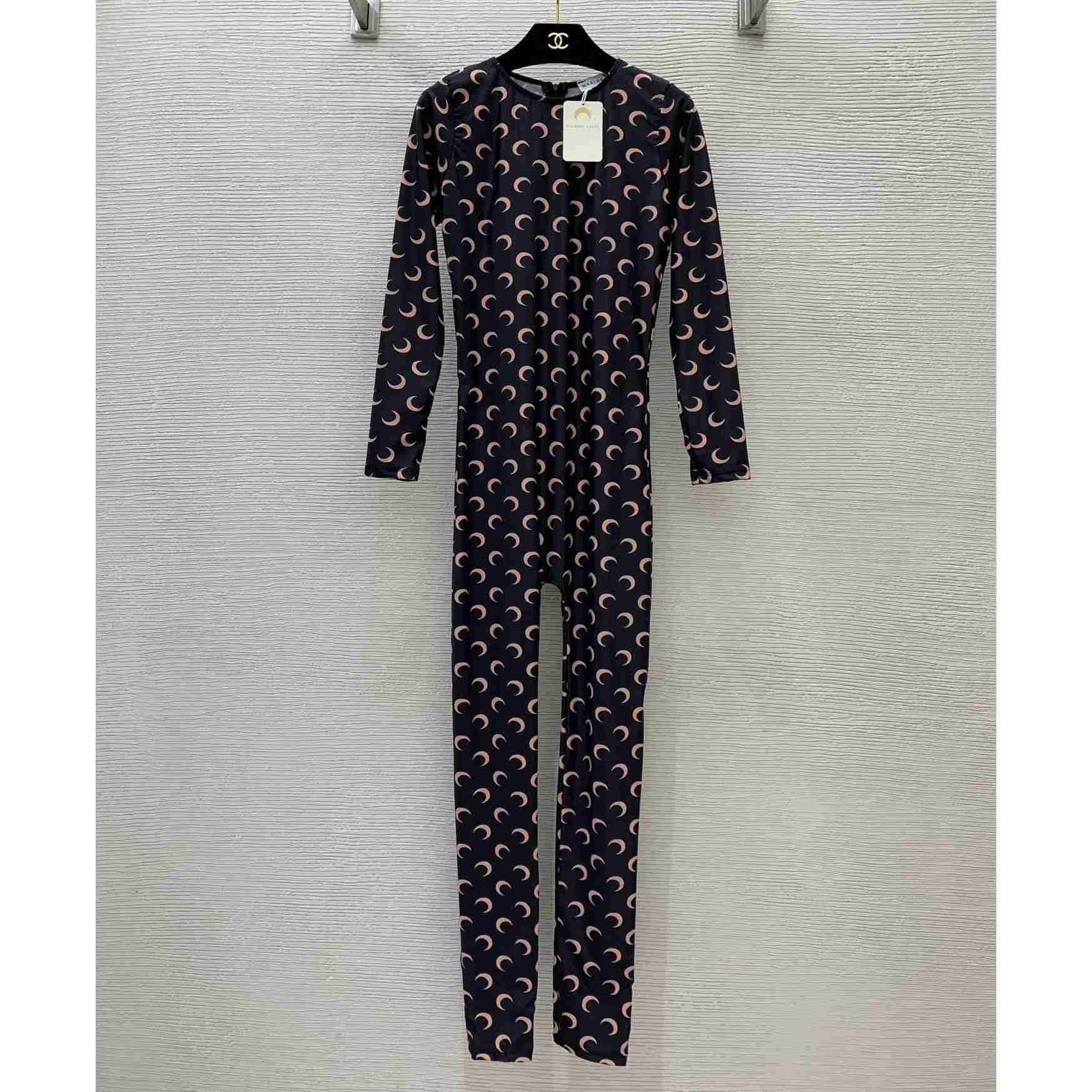 Marine Serre Tan All Over Moon Jumpsuit - DesignerGu