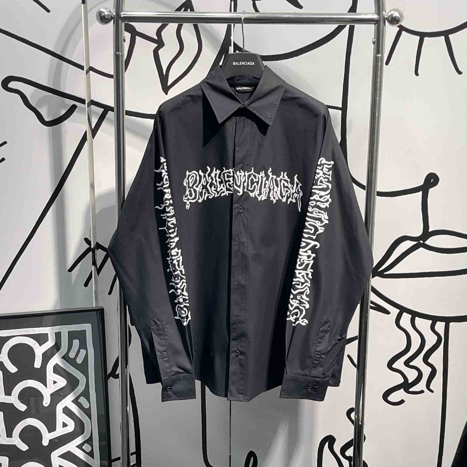 Balenciaga DIY Metal Outline Cotton Shirt - DesignerGu