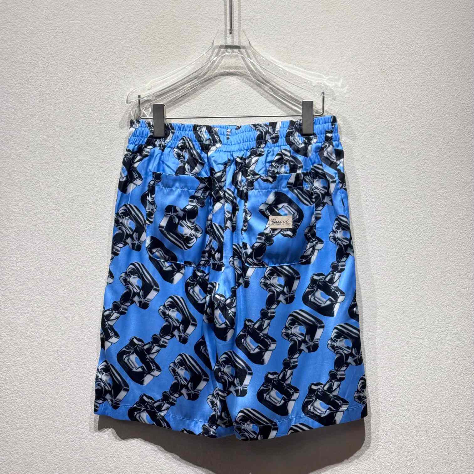 Gucci 3D Glass Horsebit Print Silk Shorts - DesignerGu