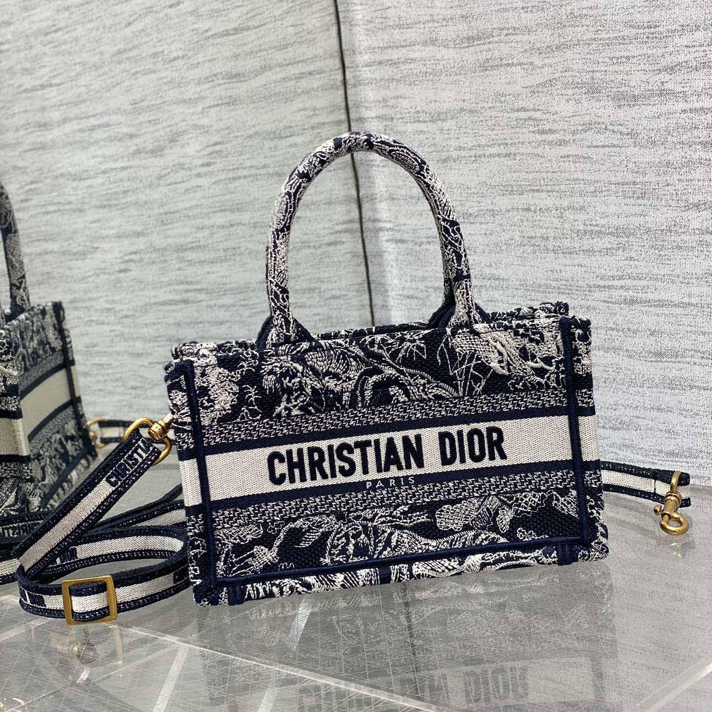 Dior Mini Dior Book Tote With Strap - DesignerGu