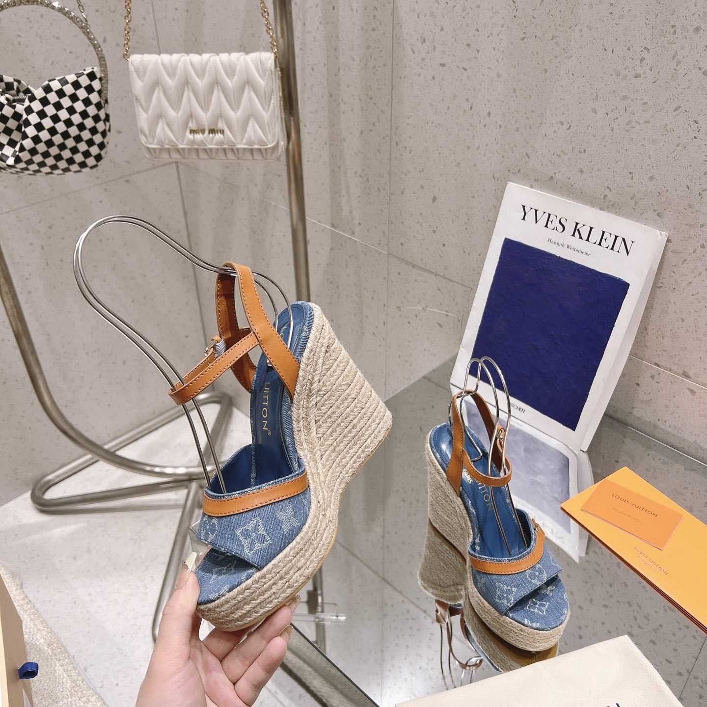 Louis Vuitton Helios Wedge Sandal   - DesignerGu