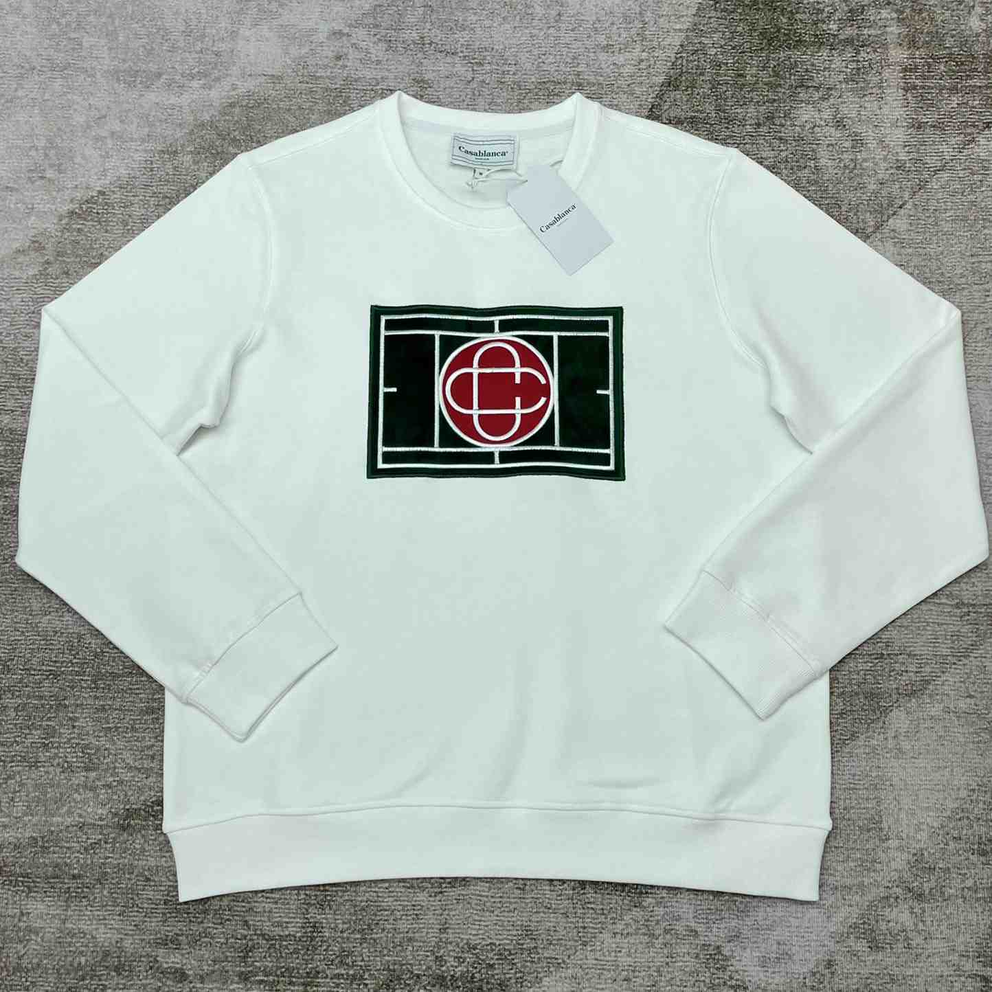 Casablanca Tennis Court Chenille Crew Sweat - DesignerGu