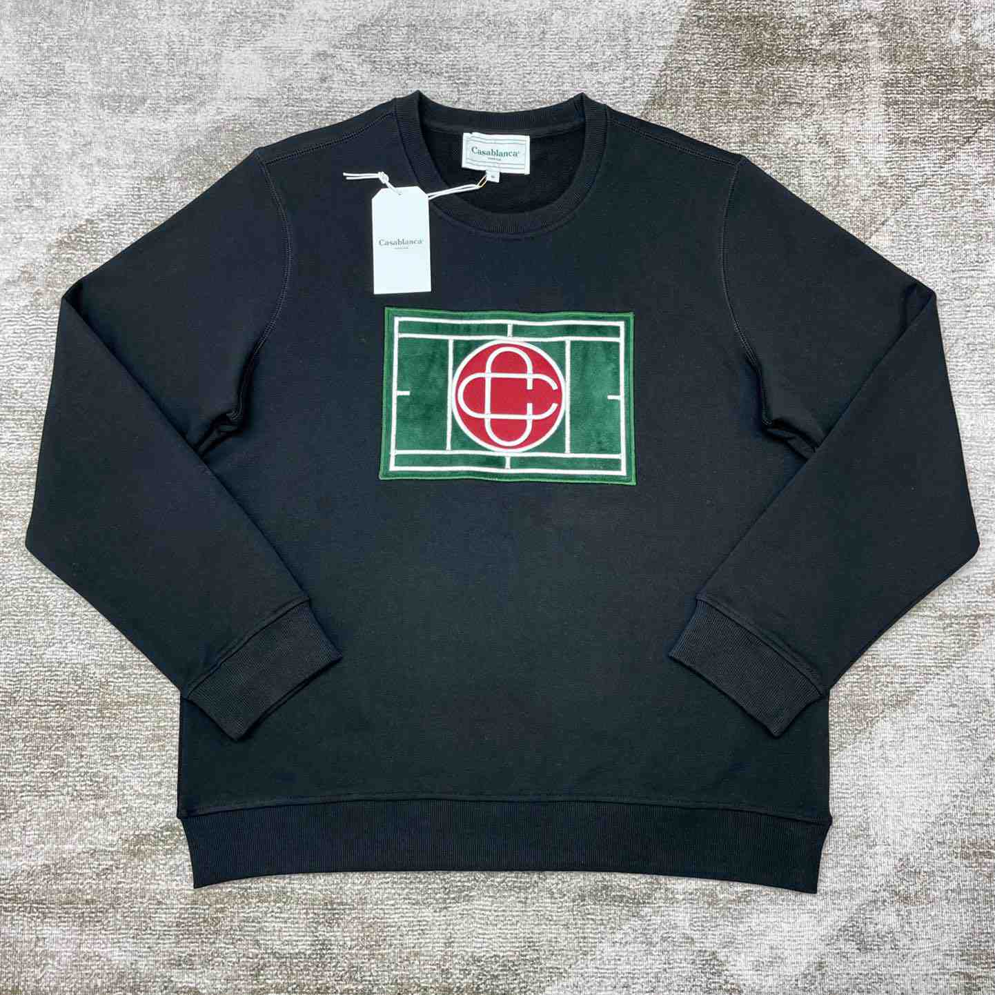 Casablanca Tennis Court Chenille Crew Sweat - DesignerGu