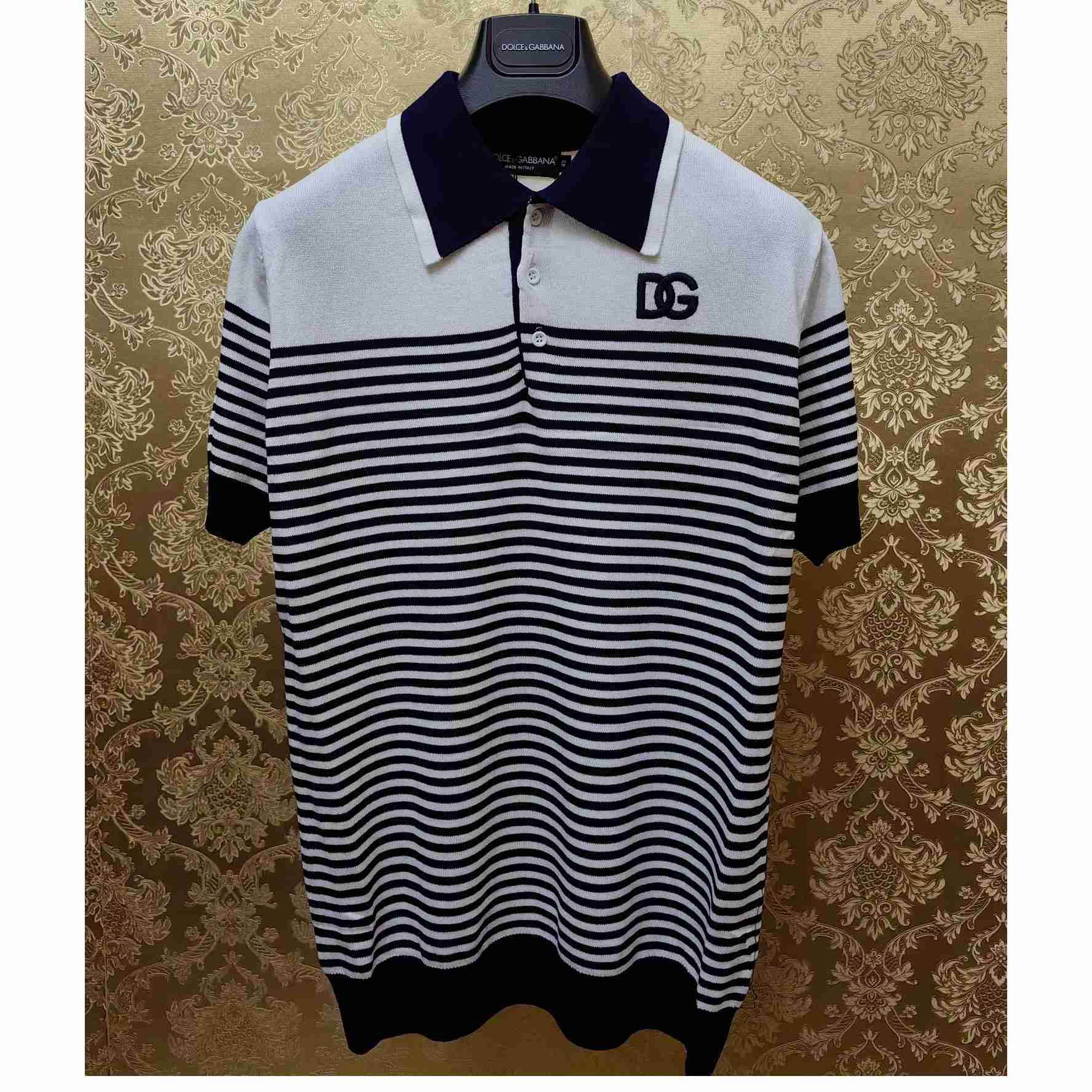 Dolce & Gabbana Striped Polo-shirt With DG Patch - DesignerGu