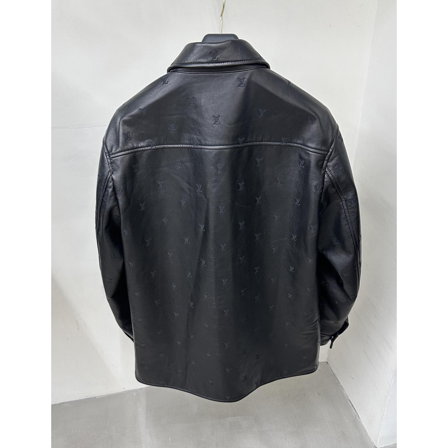 Louis Vuitton Embroidered Leather Signature Overshirt     1AFIOJ - DesignerGu