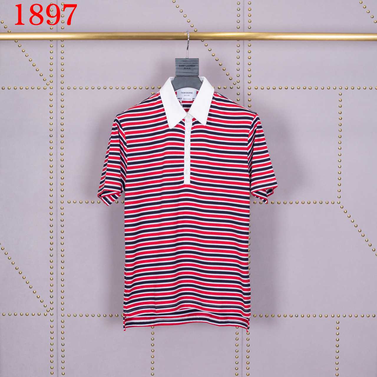 Thom Browne Striped Cotton-jersey Polo Shirt   1897 - DesignerGu