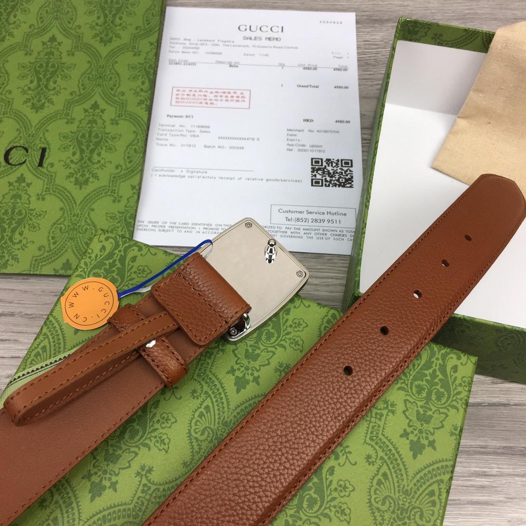 Gucci Leather Belt  35mm - DesignerGu