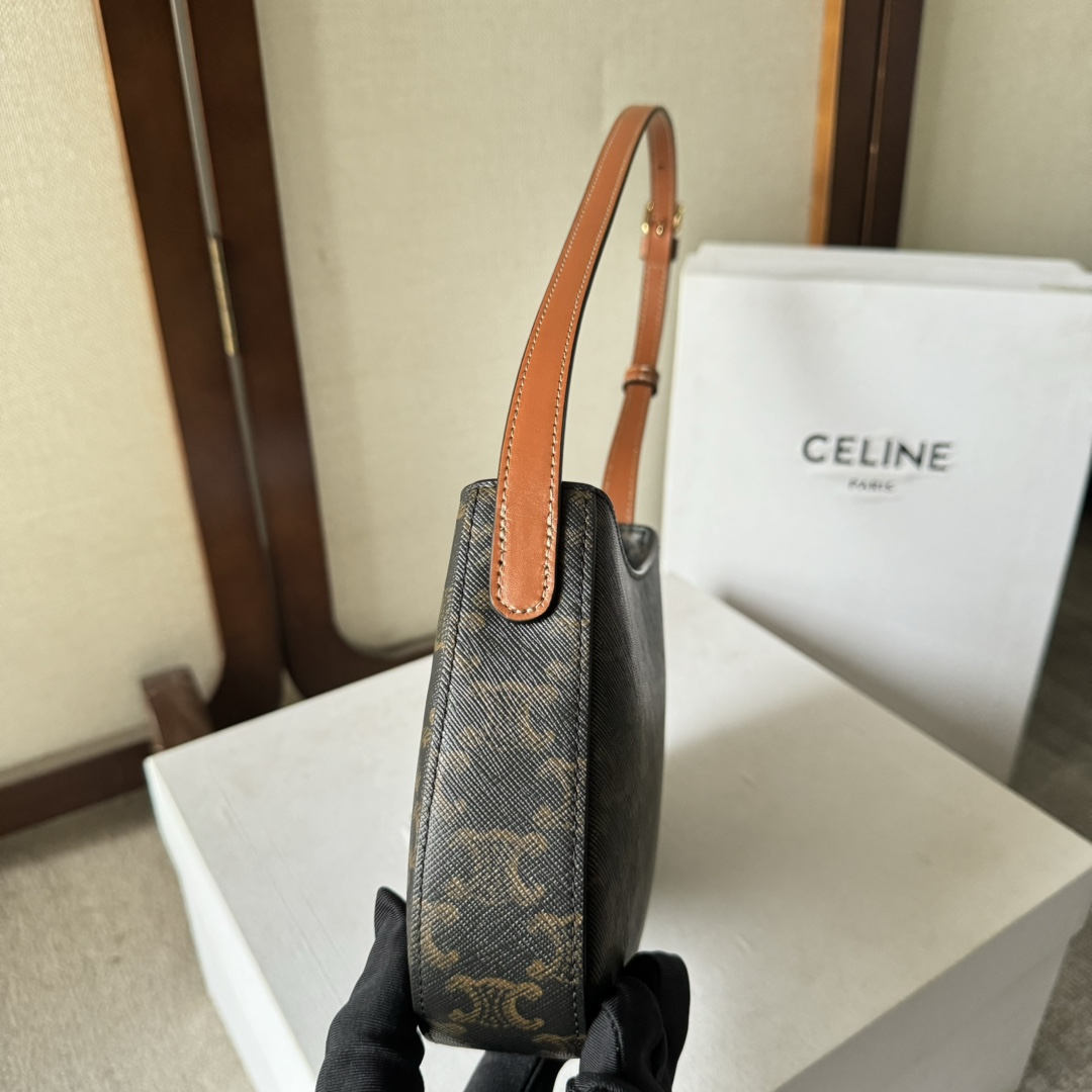 Celine Medium Tilly Bag In Triomphe Canvas And Calfskin  - DesignerGu