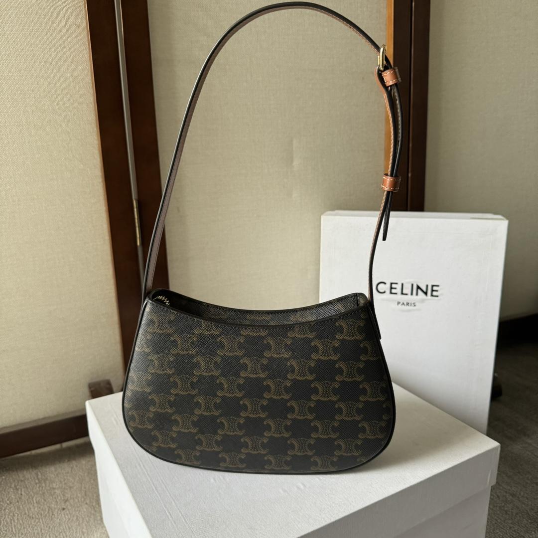 Celine Medium Tilly Bag In Triomphe Canvas And Calfskin  - DesignerGu