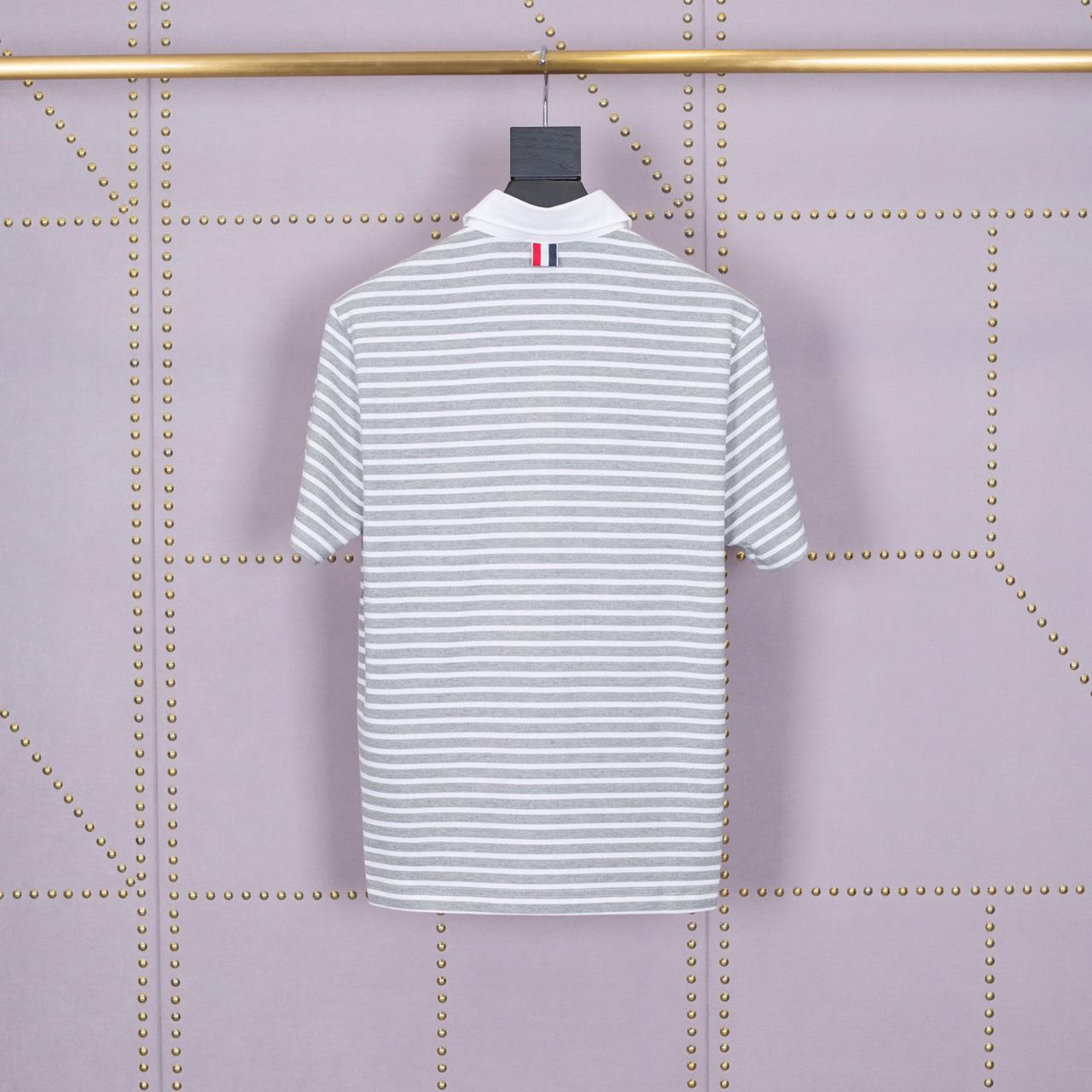 Thom Browne Striped Cotton-jersey Polo Shirt   1897 - DesignerGu