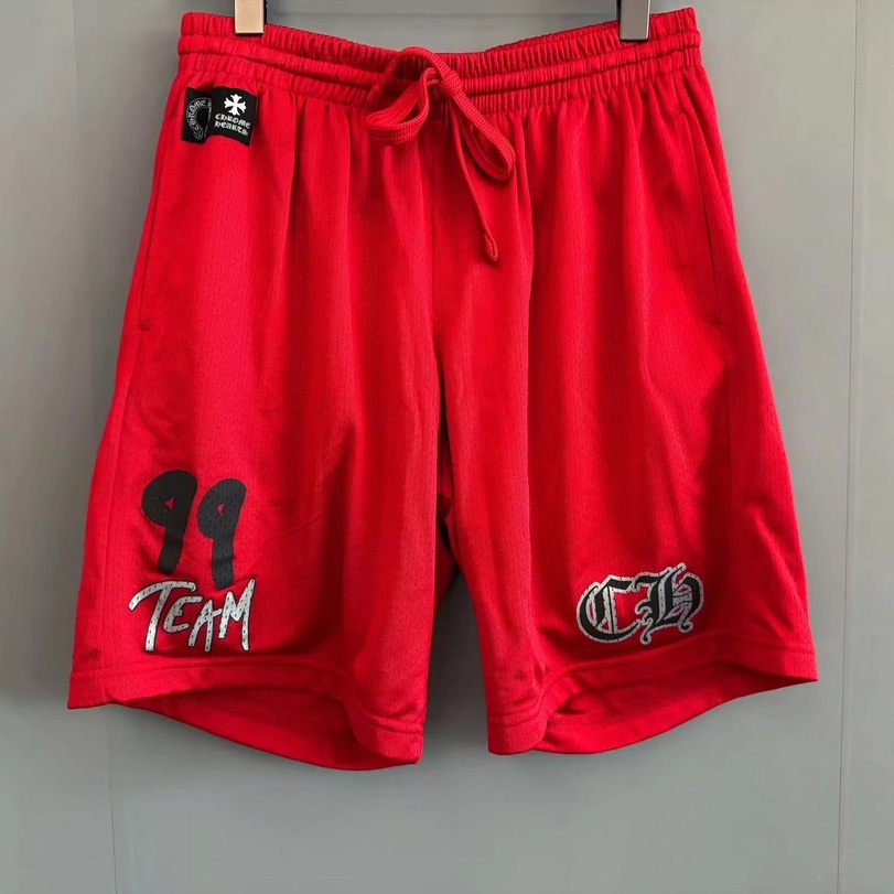 Chrome Hearts Matty Boy Form Mesh Varsity Shorts Red - DesignerGu