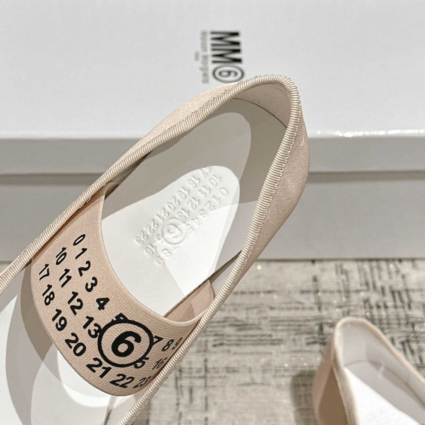 Maison Margiela MM6 Logo-strap Ballerina Shoes - DesignerGu