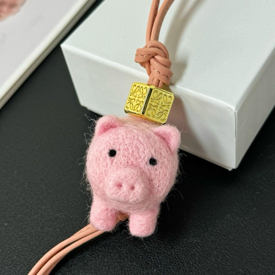 Loewe Pig Charm In Felt - DesignerGu