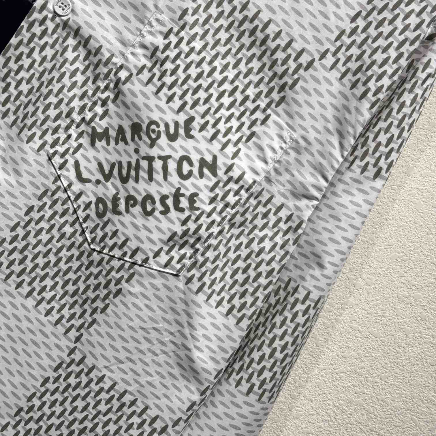 Louis Vuitton Damier Long-Sleeved Classic Cotton Shirt   1AFJDA - DesignerGu