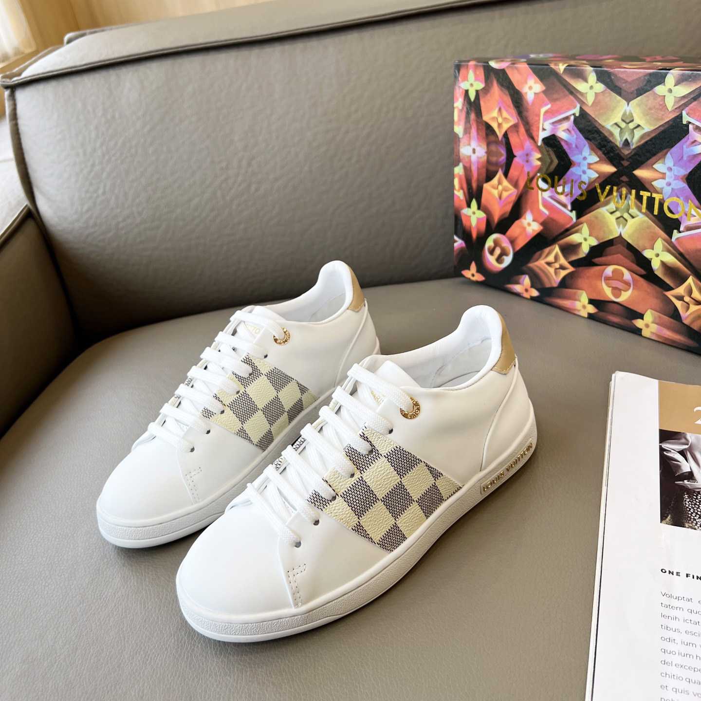 Louis Vuitton Damier Azur Front Row Sneaker - DesignerGu