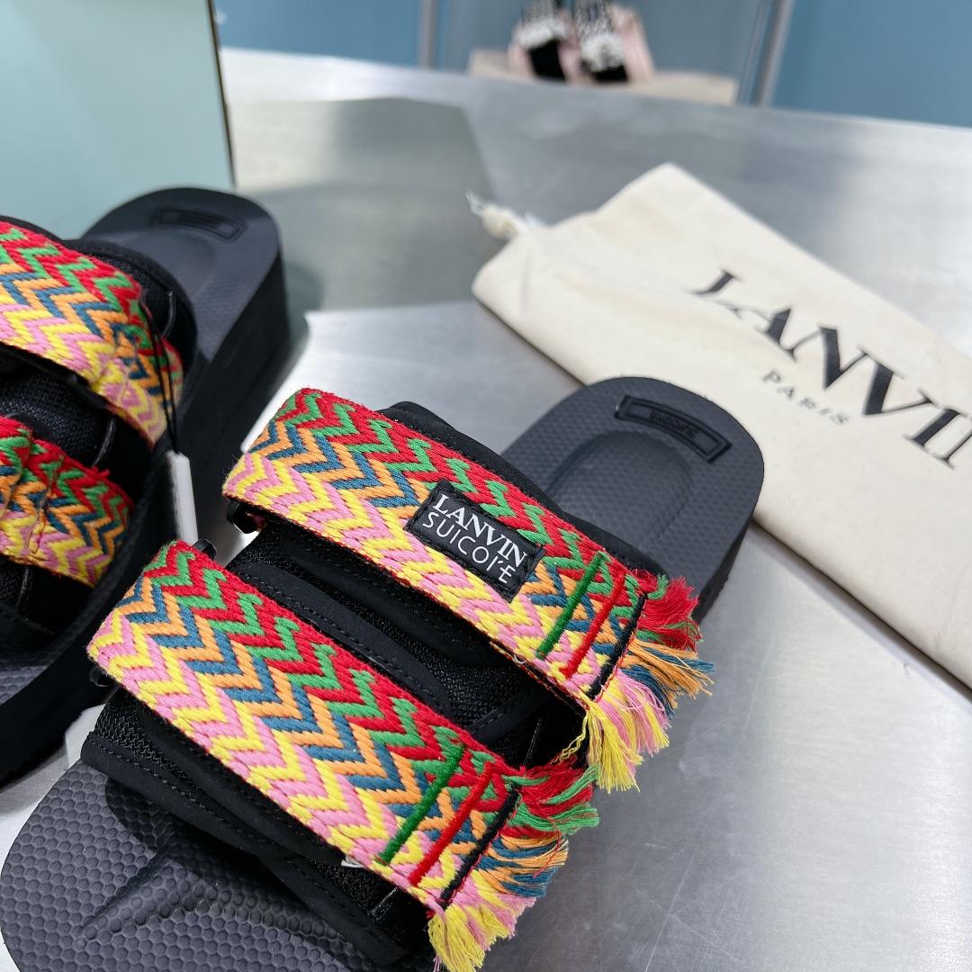 Suicoke x Lanvin Curb Woven-strap Sandals - DesignerGu