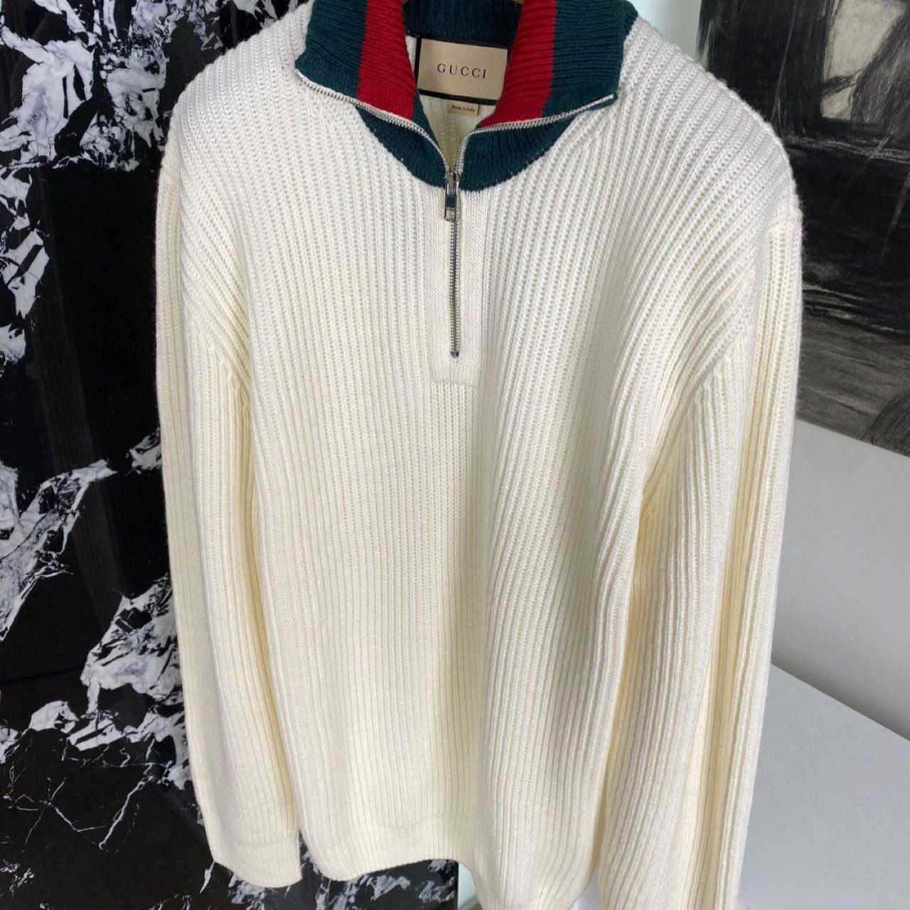 Gucci Knit Wool Sweater With Web - DesignerGu