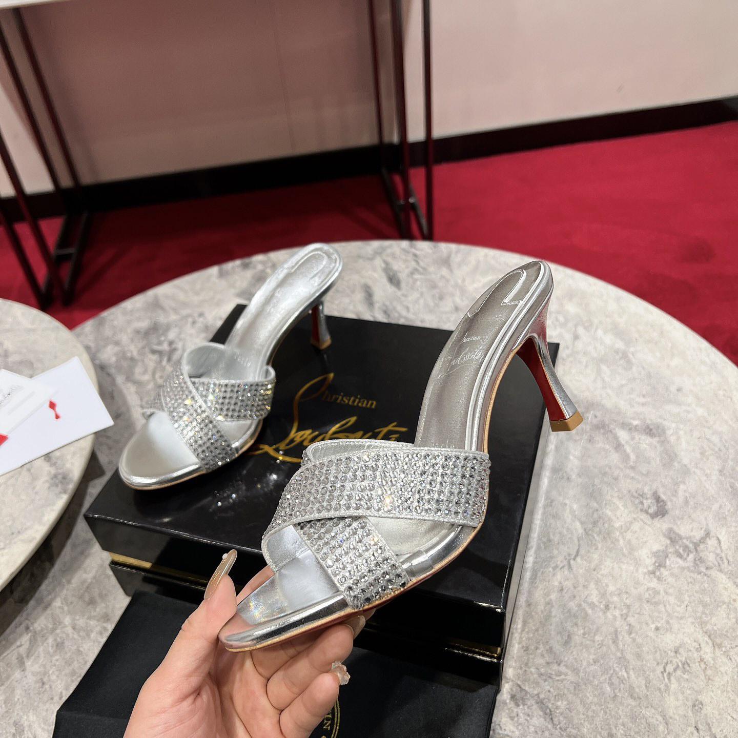 Christian Louboutin Mariza Is Back Strass 85mm Mules Sandals - DesignerGu