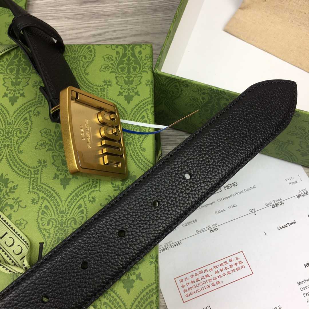 Gucci Leather Belt  35mm - DesignerGu