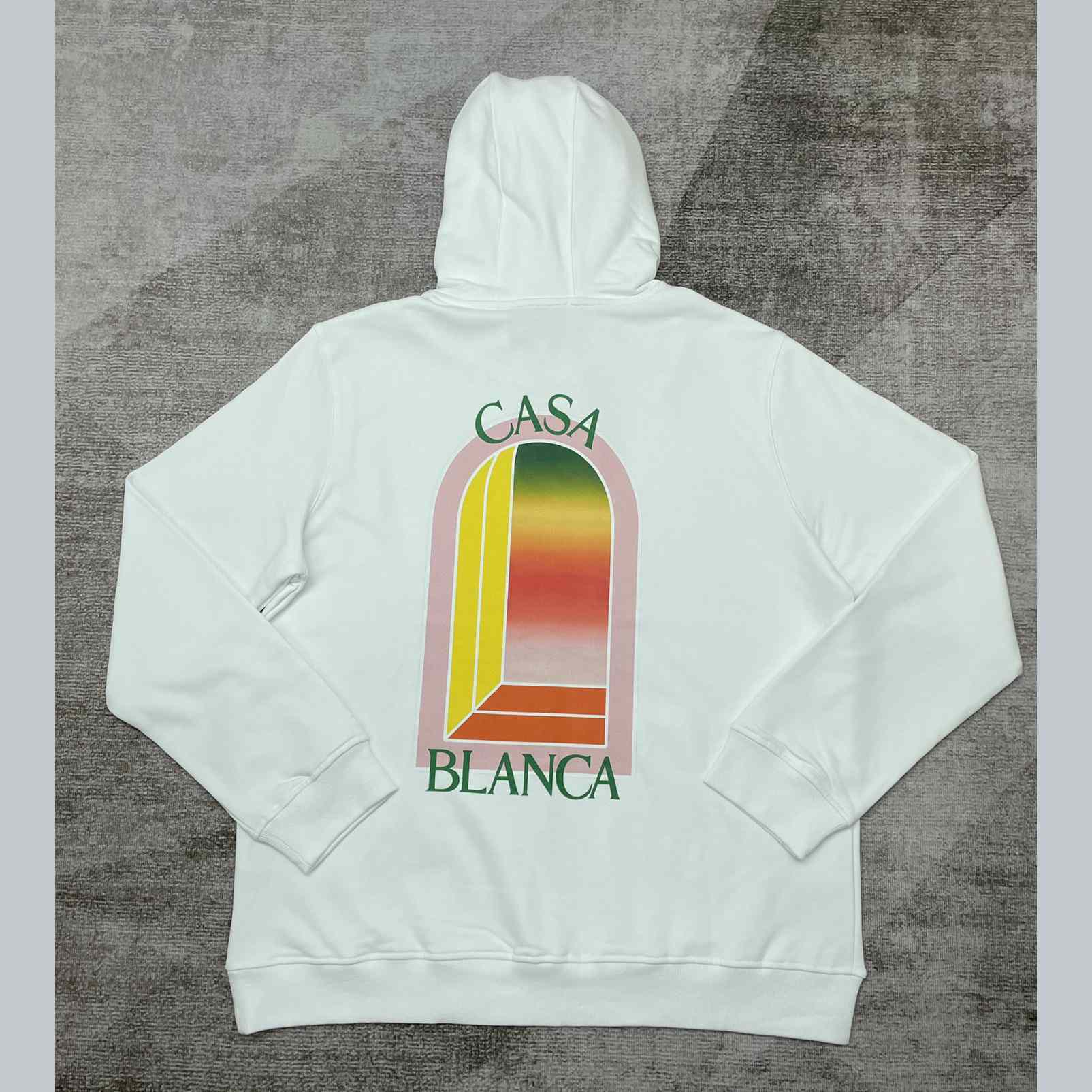 Casablanca White Gradient Arch Organic Cotton Hoodie    c806 - DesignerGu