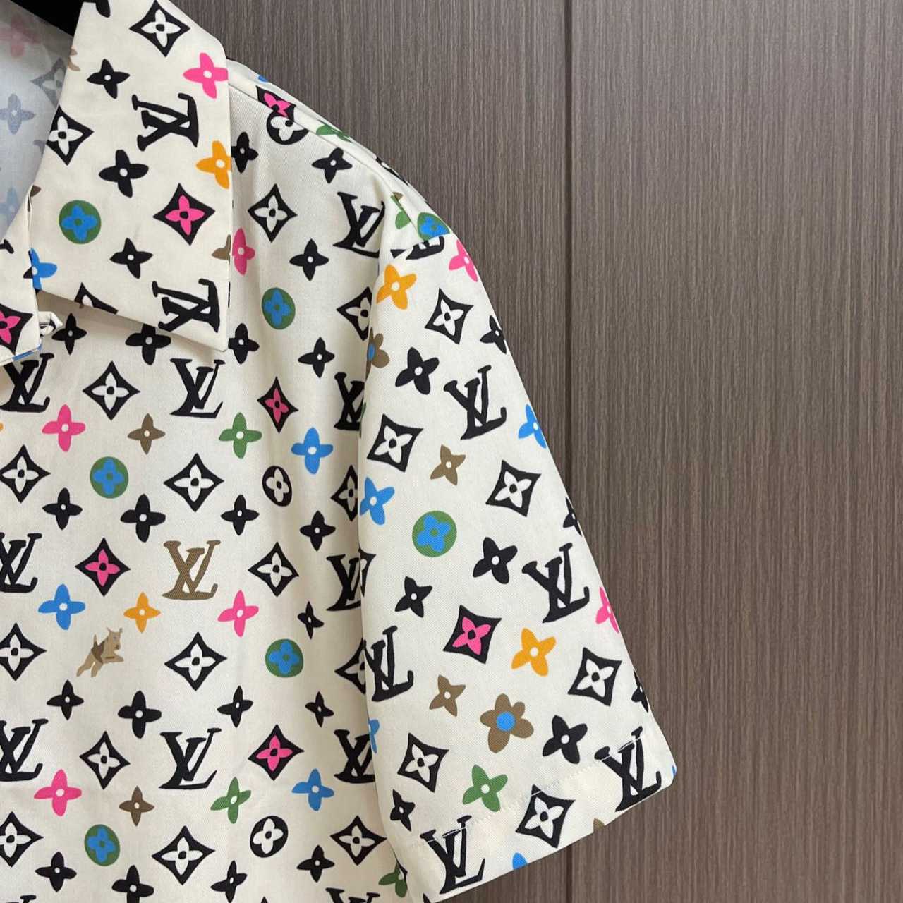 Louis Vuitton By Tyler, The Creator Monogram Printed Short-Sleeved Silk Shirt - DesignerGu