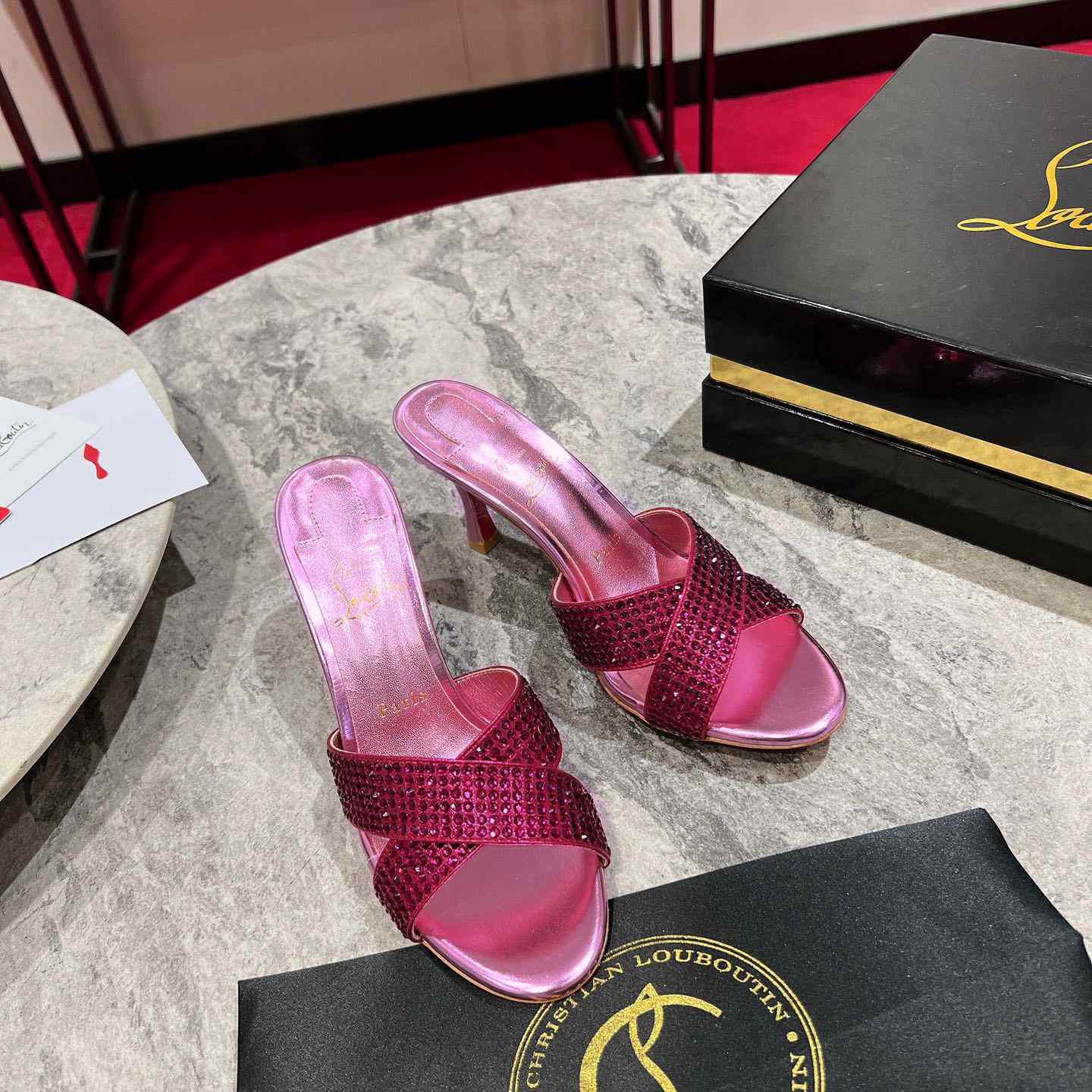 Christian Louboutin Mariza Is Back Strass 85mm Mules Sandals - DesignerGu