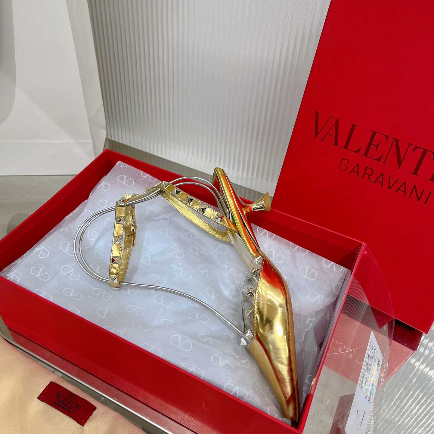 Valenti Garavani Rockstud Couture 58mm Mirrored Pumps - DesignerGu