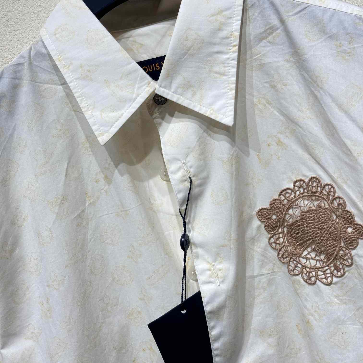 Louis Vuitton Monogram Printed Long-Sleeved Cotton Shirt   1AFPZW - DesignerGu