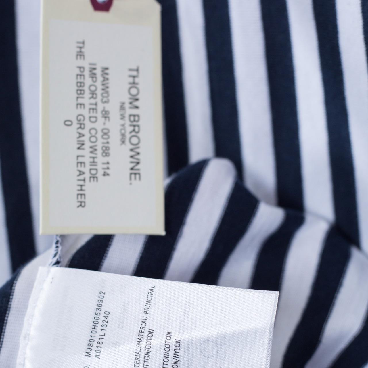 Thom Browne Navy and White RWB Bold Stripe T-Shirt   1850 - DesignerGu