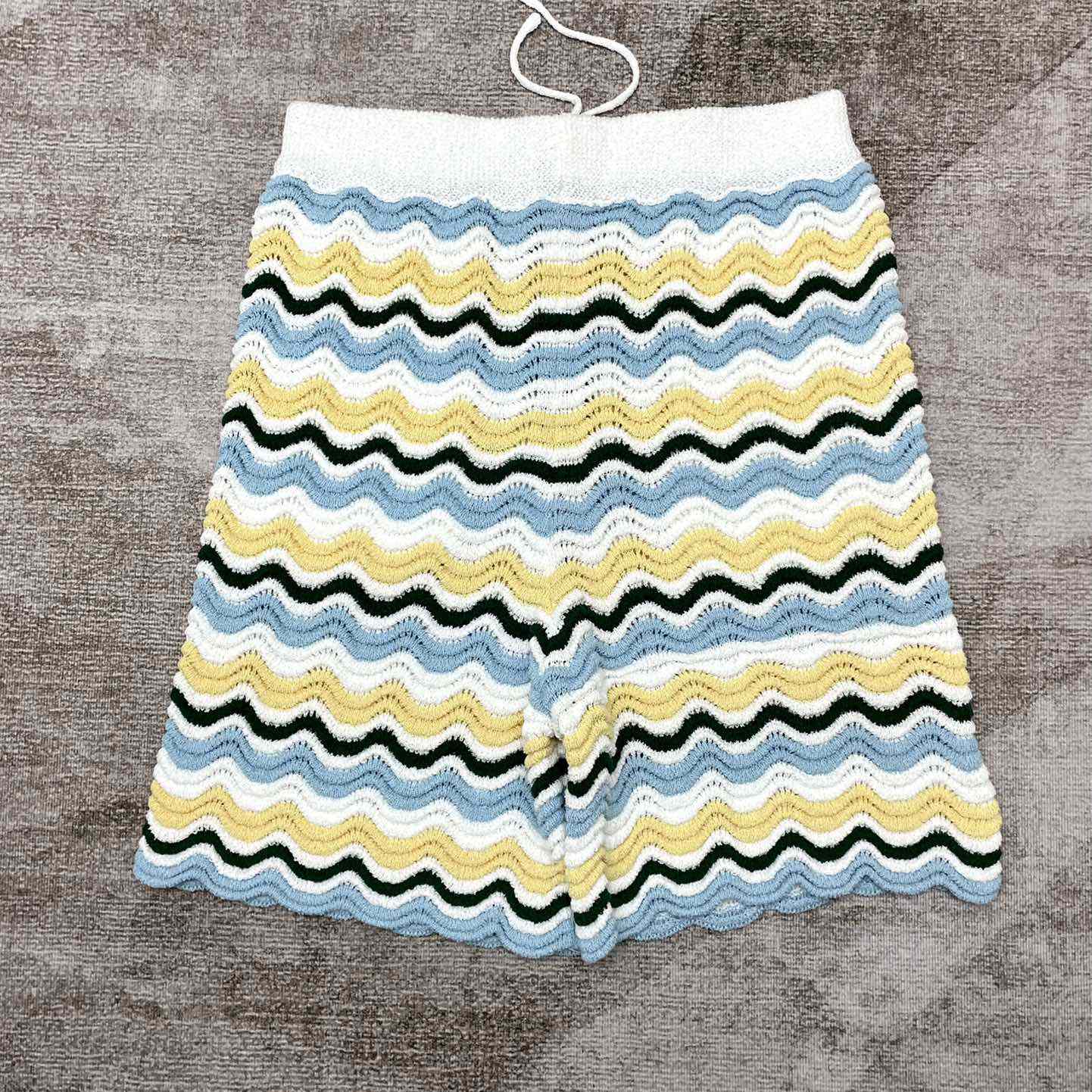 Casablanca Wavy Knit Cotton Shorts   m1029 - DesignerGu