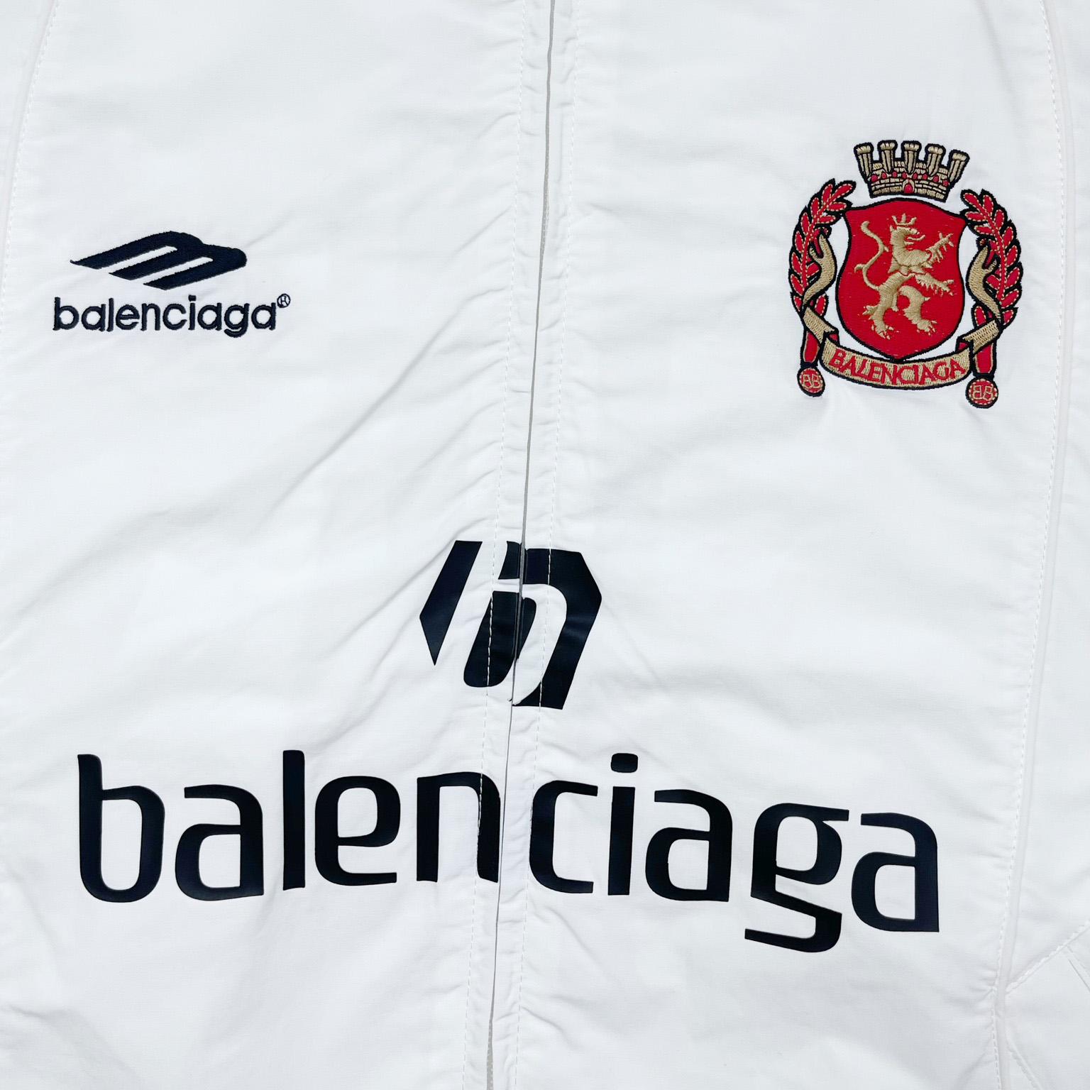 Balenciaga Paris Soccer Tracksuit Jacket In White - DesignerGu