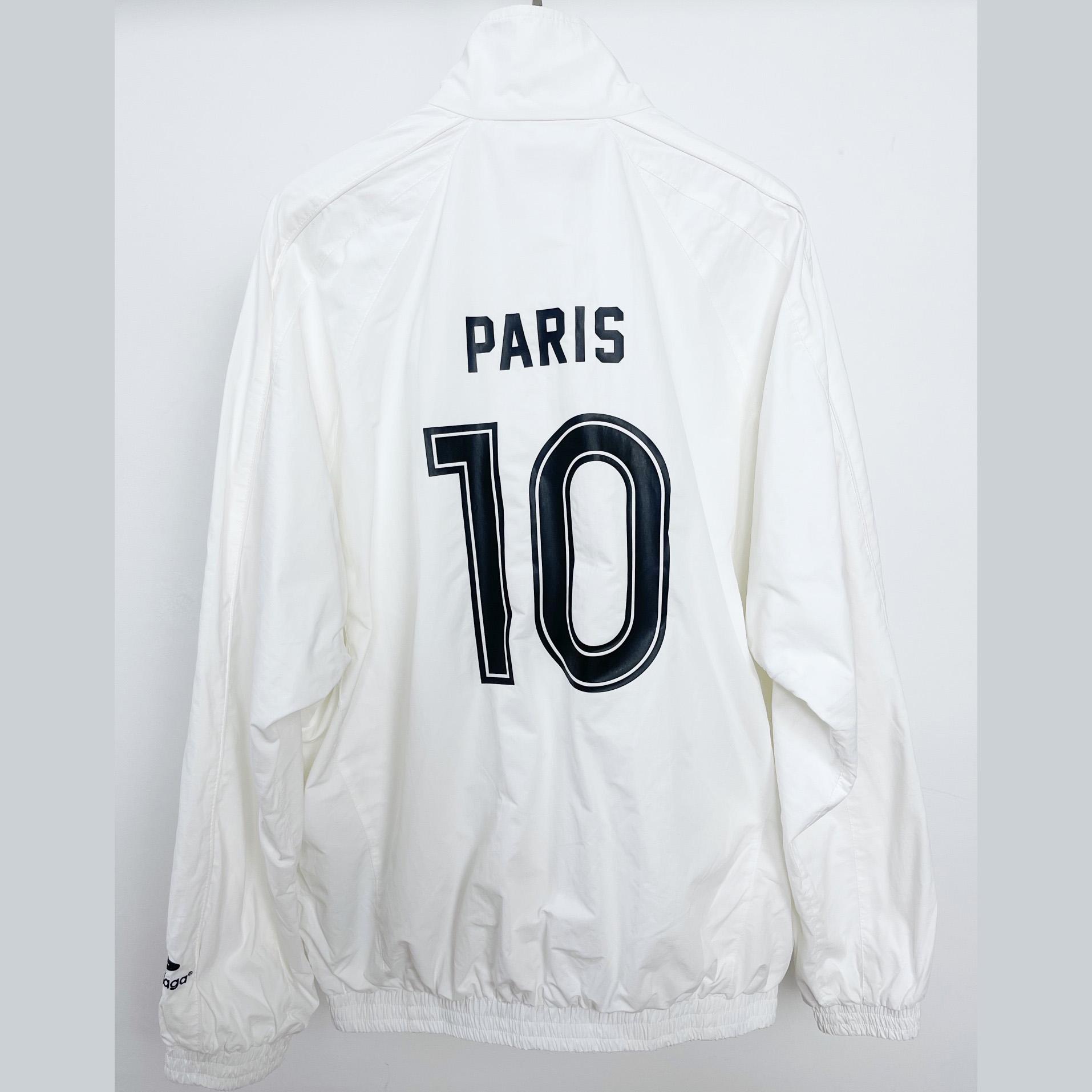 Balenciaga Paris Soccer Tracksuit Jacket In White - DesignerGu