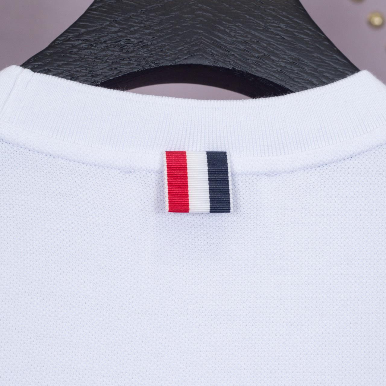 Thom Browne 4-Stripe Pique Tee   TB1887 - DesignerGu