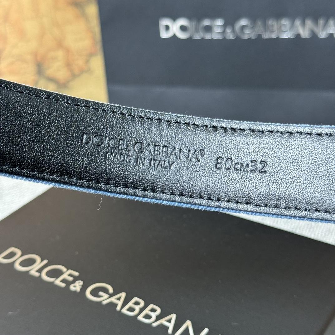 Dolce & Gabbana Devotion Denim Belt - DesignerGu