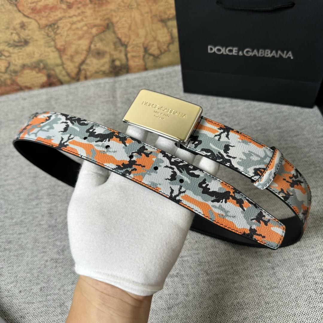 Dolce & Gabbana Camouflage-print Leather Belt - DesignerGu