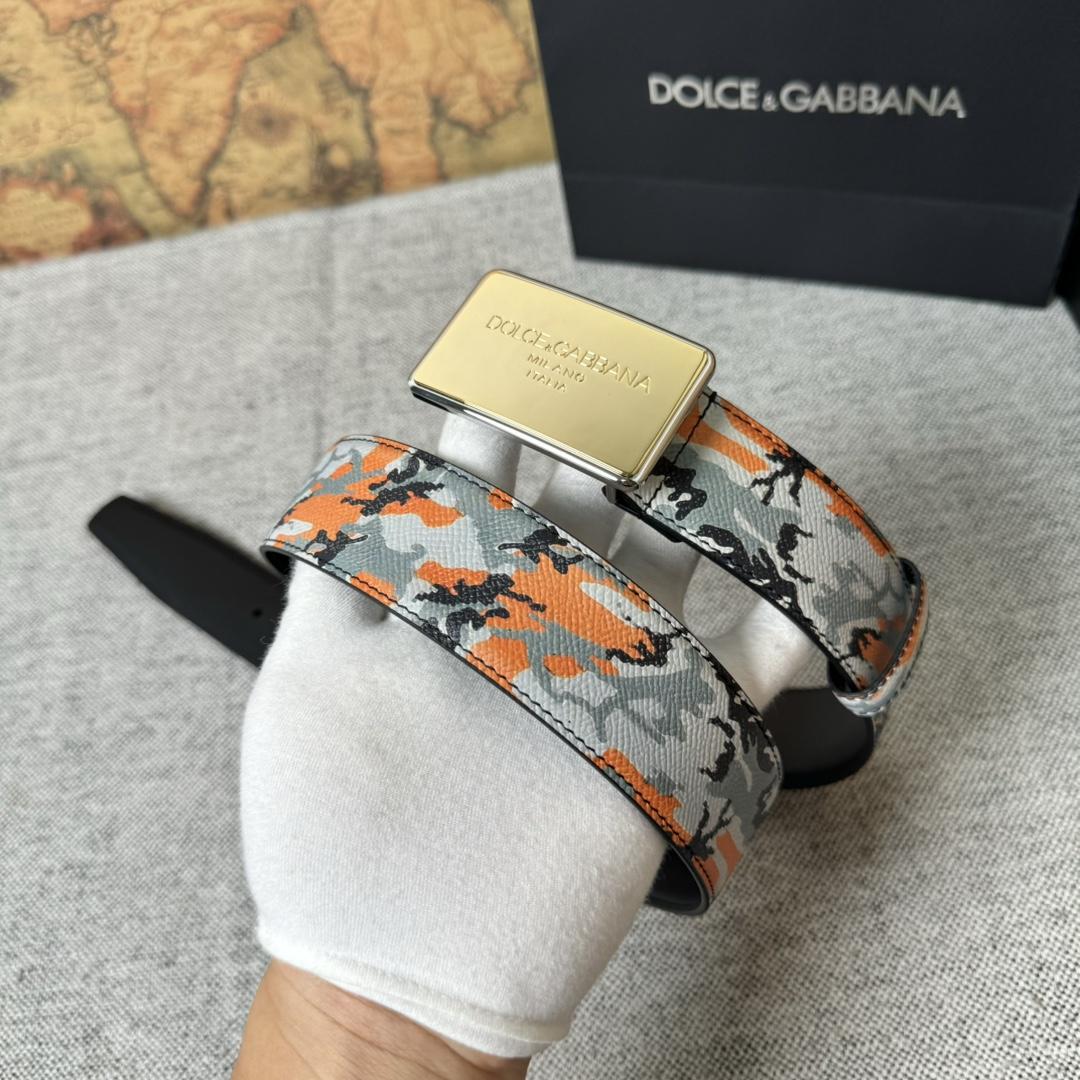 Dolce & Gabbana Camouflage-print Leather Belt - DesignerGu