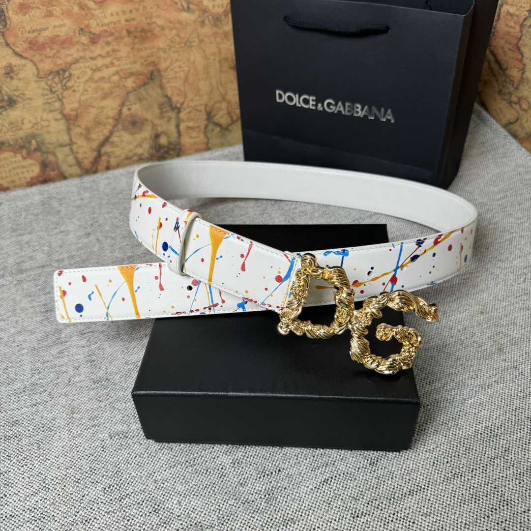 Dolce & Gabbana Abstract-print Buckle Belt - DesignerGu