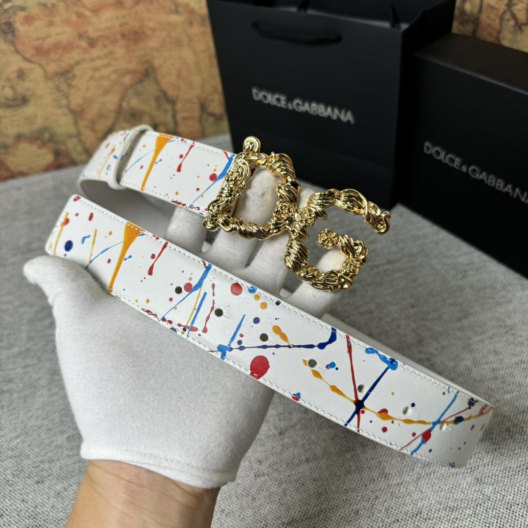 Dolce & Gabbana Abstract-print Buckle Belt - DesignerGu