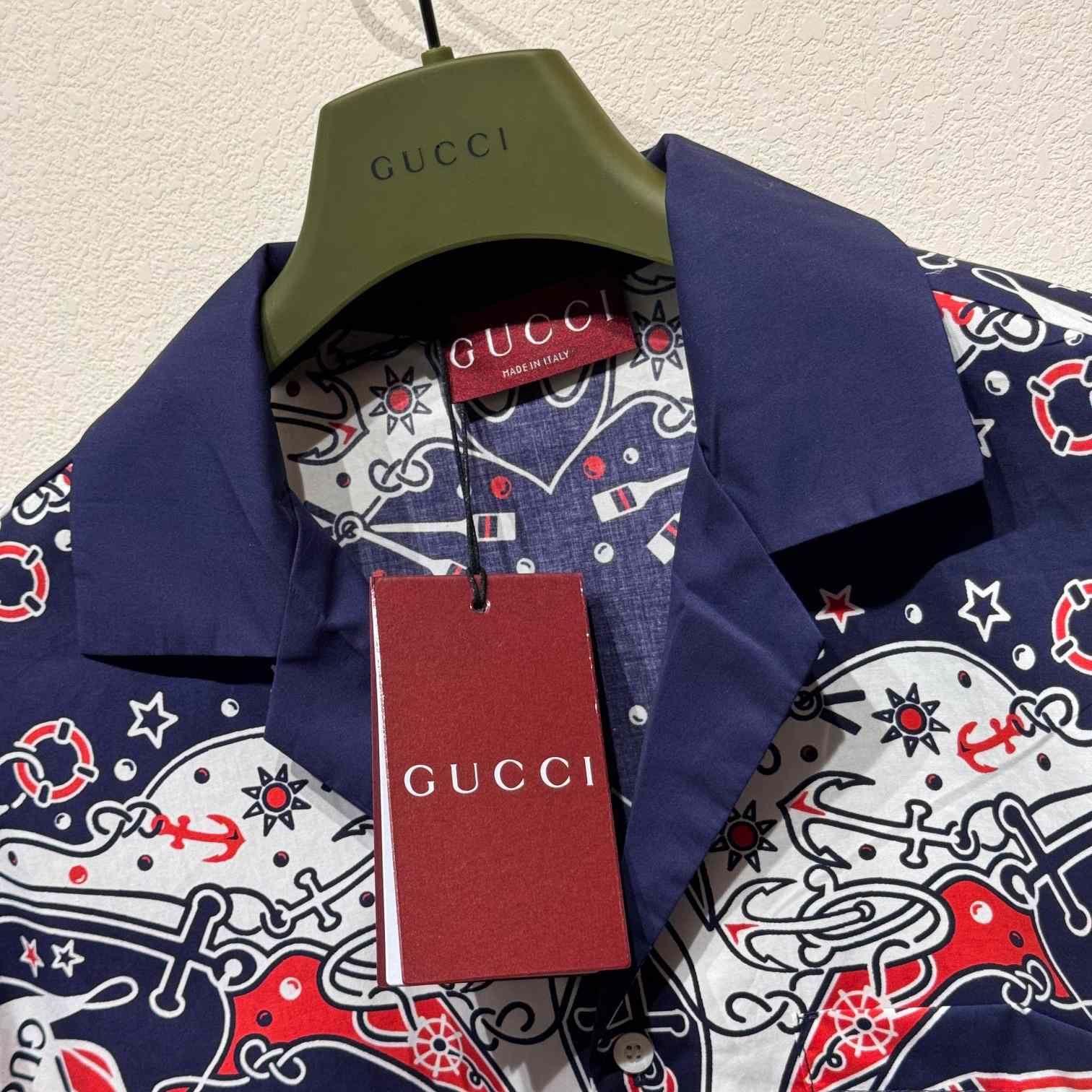 Gucci Double G bandana Print Cotton Shirt - DesignerGu