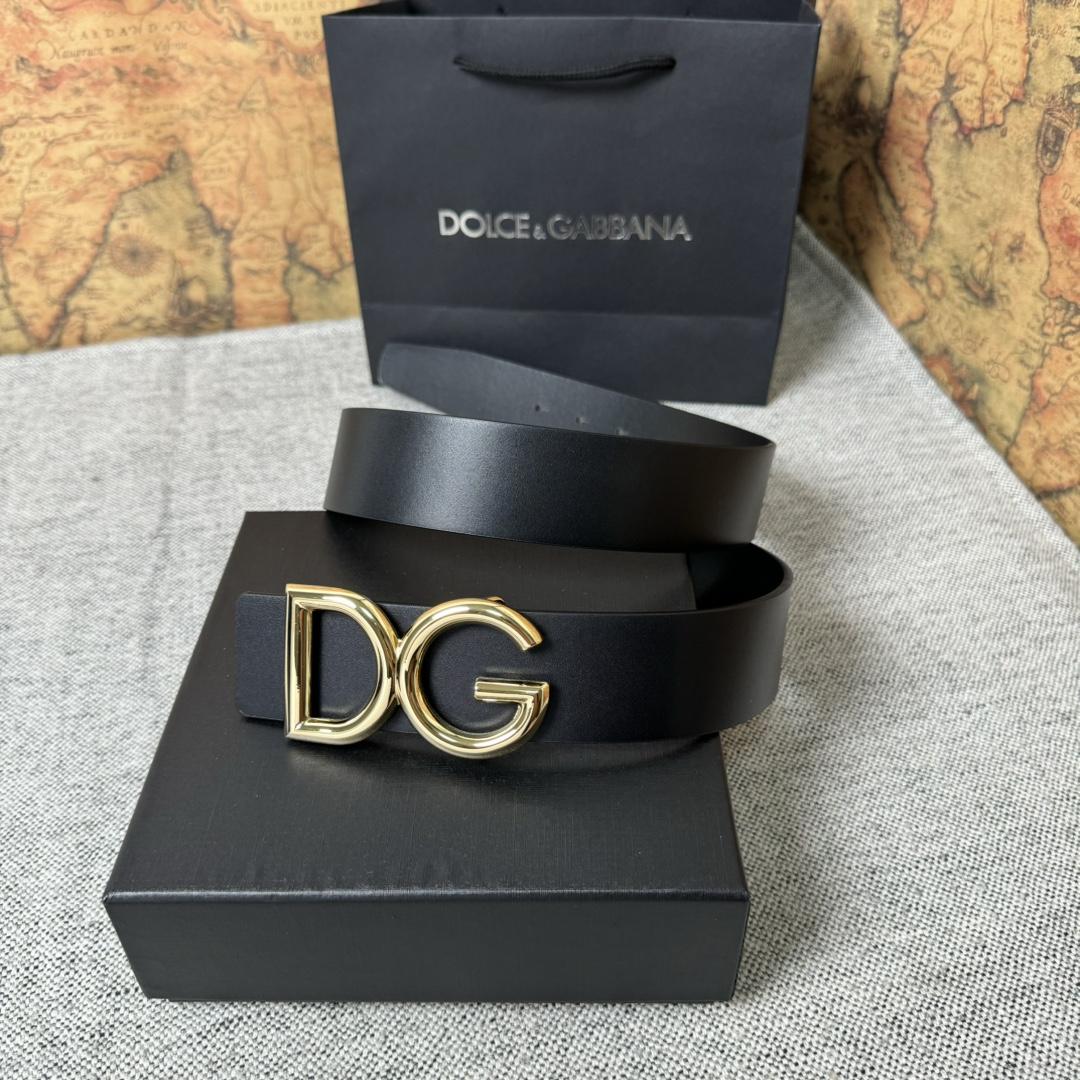 Dolce & Gabbana DG Logo-buckle Leather Belt   40mm - DesignerGu