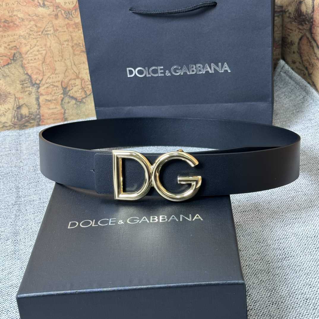 Dolce & Gabbana DG Logo-buckle Leather Belt   40mm - DesignerGu