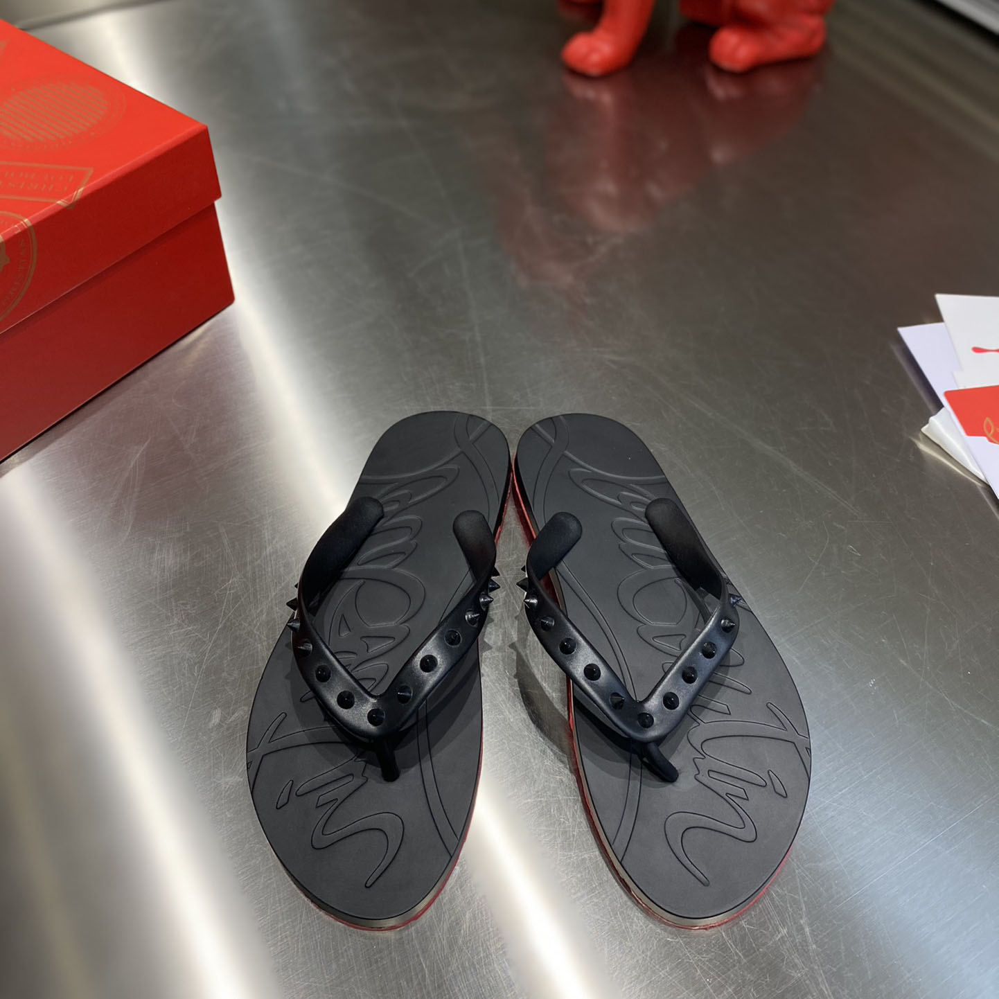 Christian Louboutin Loubi Flip Slide - DesignerGu