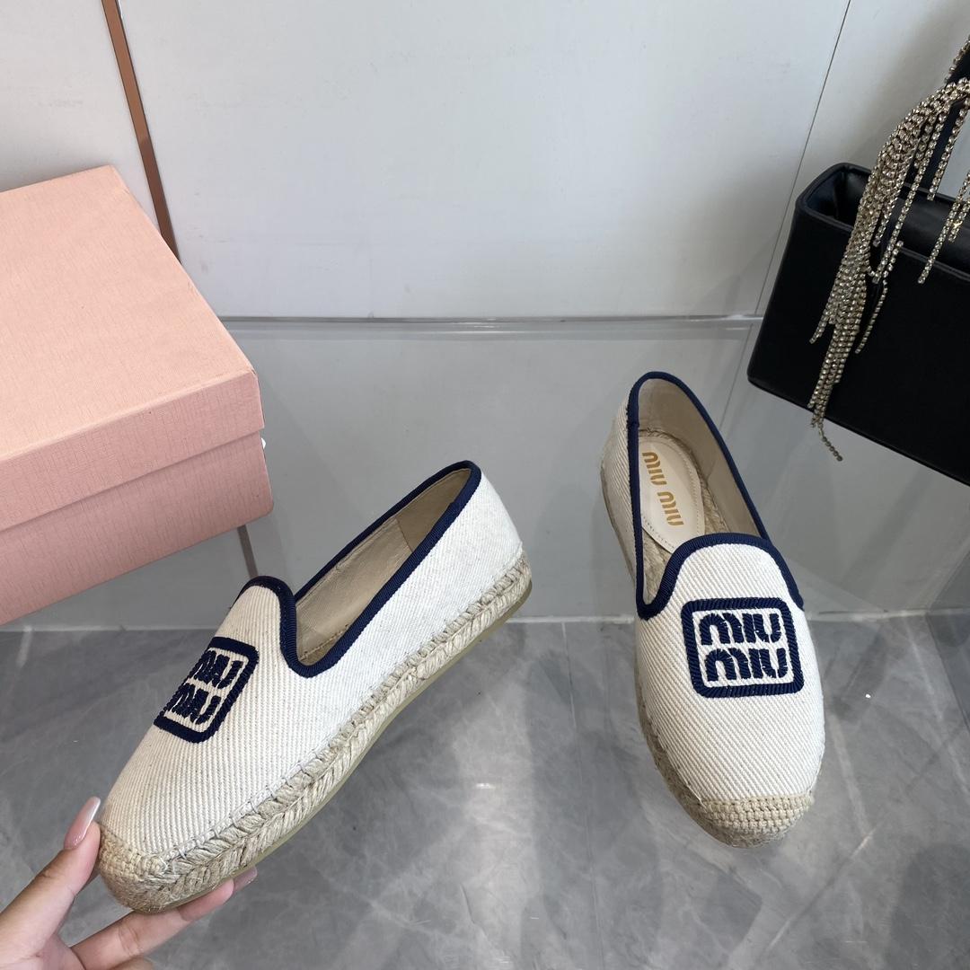 Miu Miu Cotton Drill Espadrilles - DesignerGu