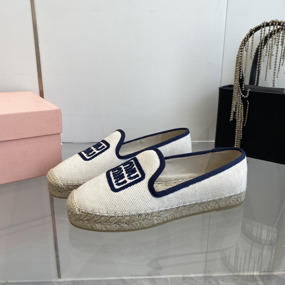 Miu Miu Cotton Drill Espadrilles - DesignerGu