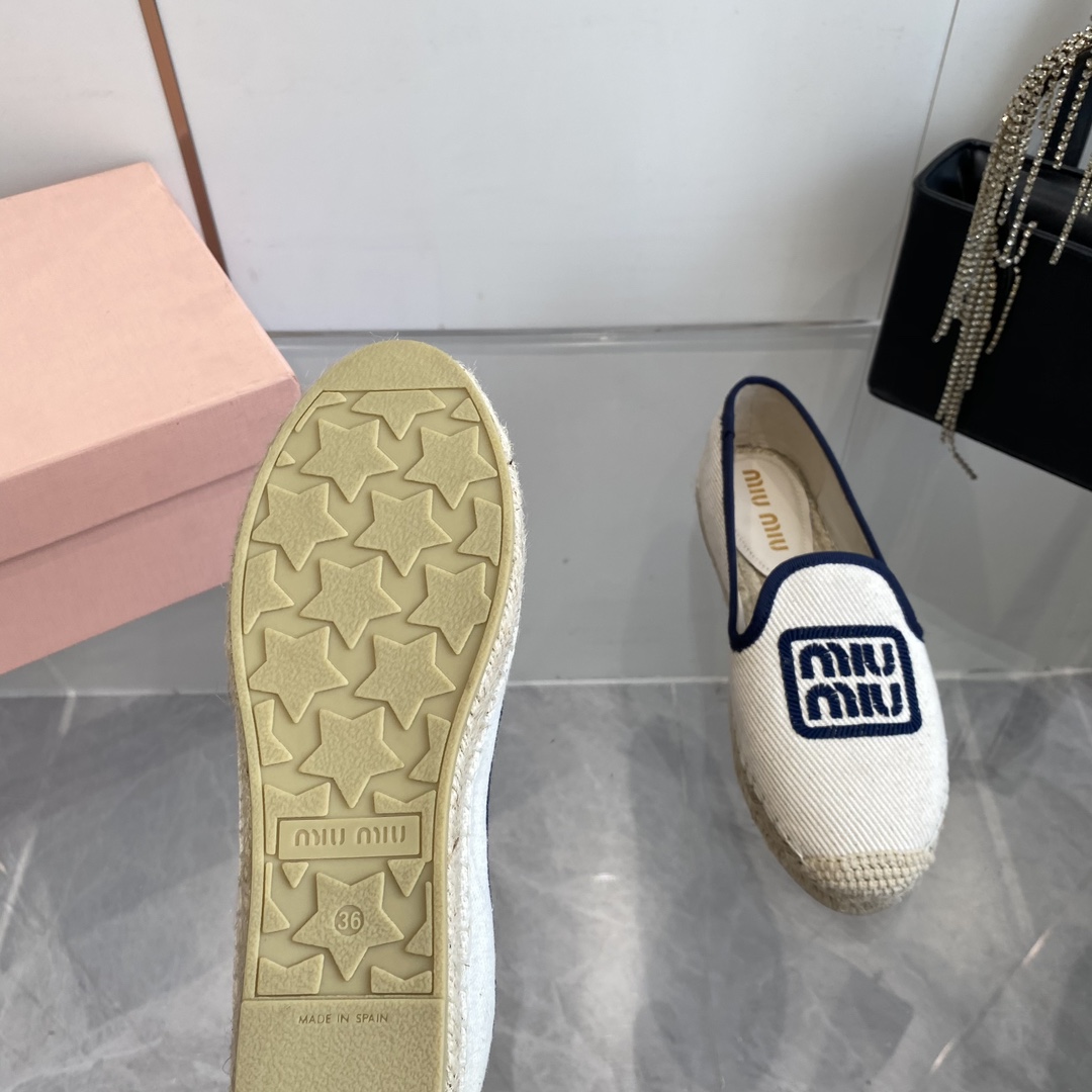 Miu Miu Cotton Drill Espadrilles - DesignerGu